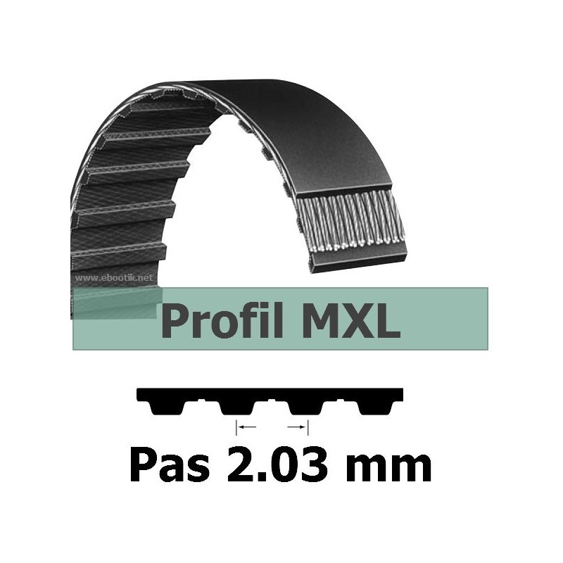 COURROIE DENTEE 138MXL025 PAS 2.032 mm / LARGEUR 6.35 mm